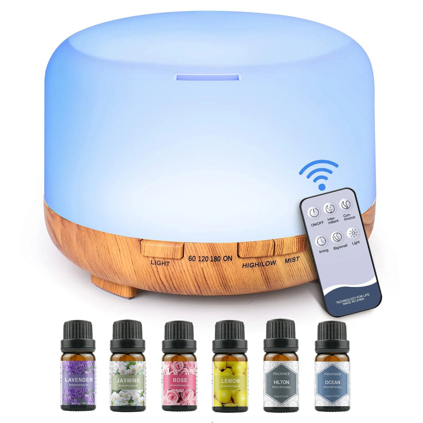 500ML Ultrasonic Aroma Diffuser with Remote & LED Light