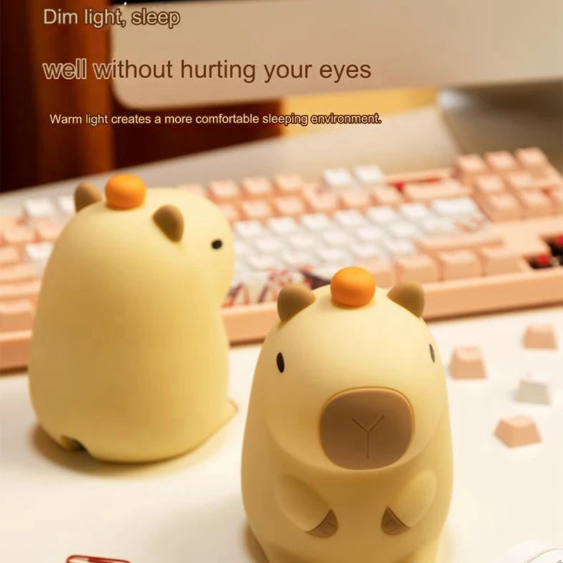 Cute Capybara Cartoon Night Light