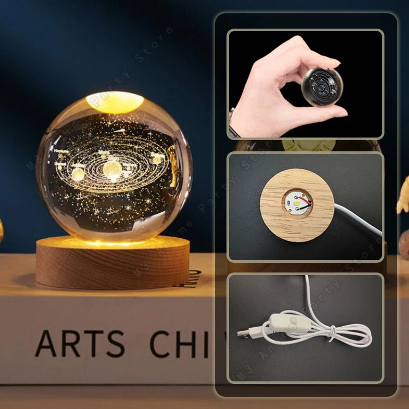 Mini Galaxy 3D Crystal Ball Night Light