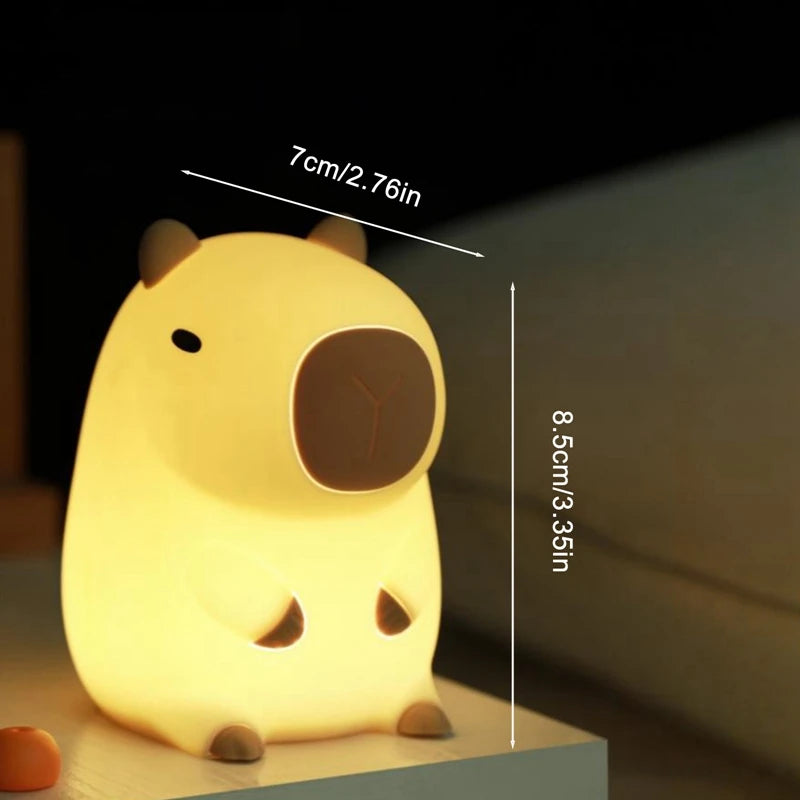 Cute Capybara Cartoon Night Light