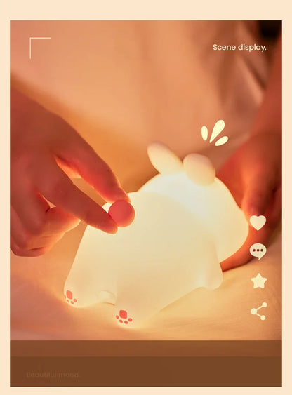 Cute Sheep & Rabbit Silicone Night Light