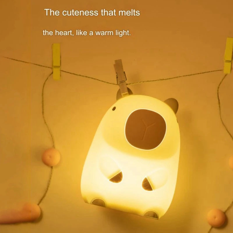 Cute Capybara Cartoon Night Light