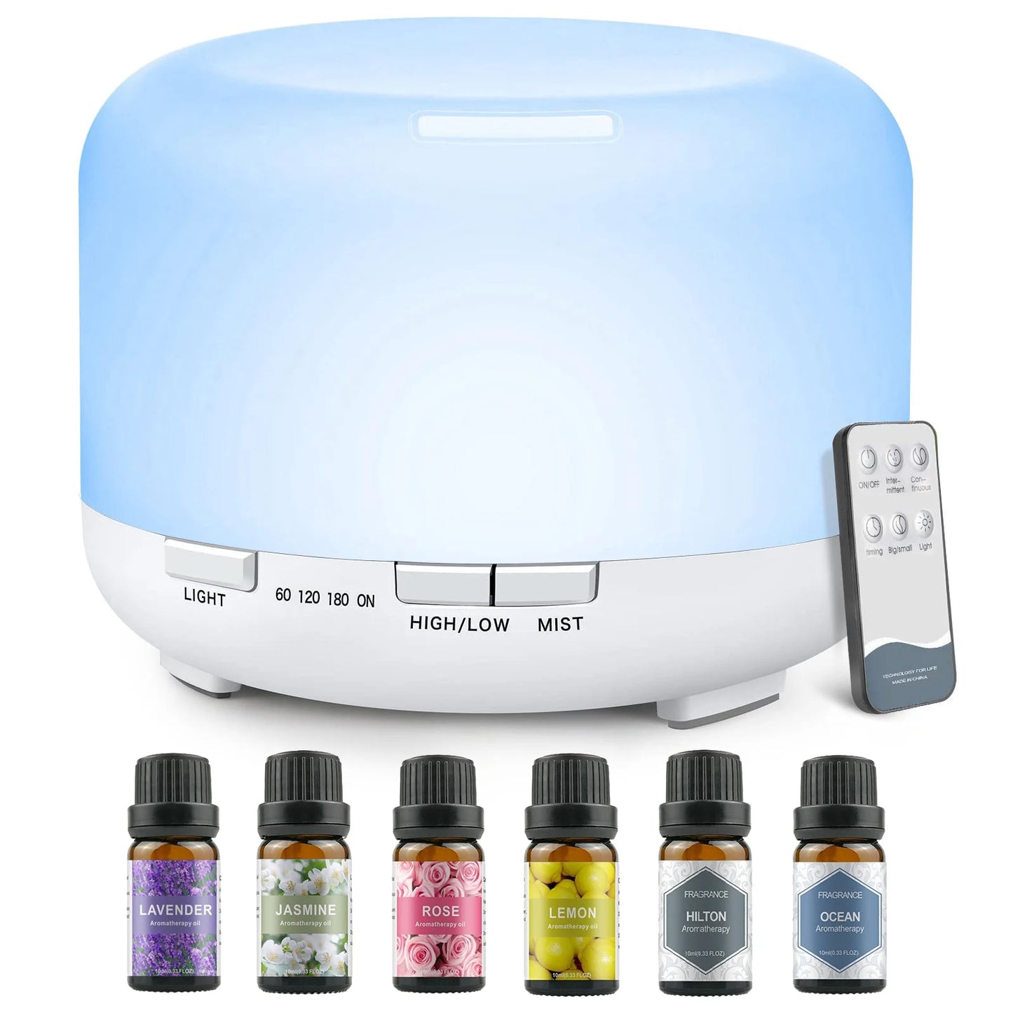 500ML Ultrasonic Aroma Diffuser with Remote & LED Light