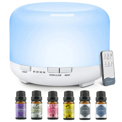 500ML Ultrasonic Aroma Diffuser with Remote & LED Light