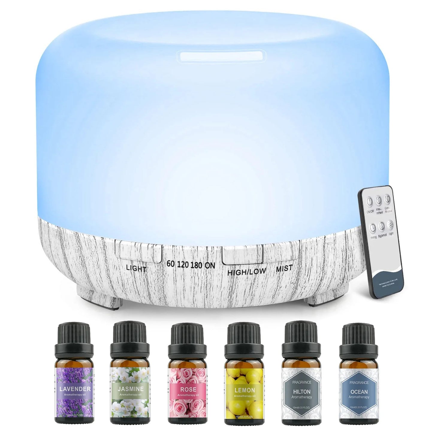 500ML Ultrasonic Aroma Diffuser with Remote & LED Light