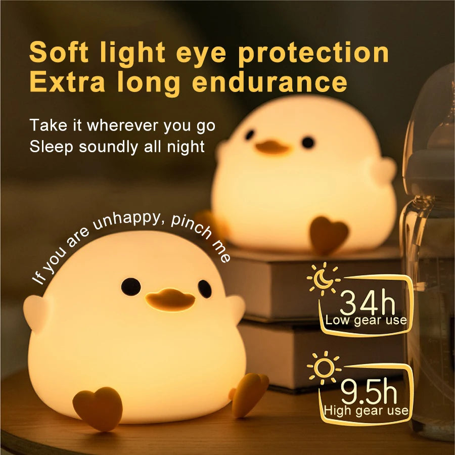Cute Duck Silicone Night Light