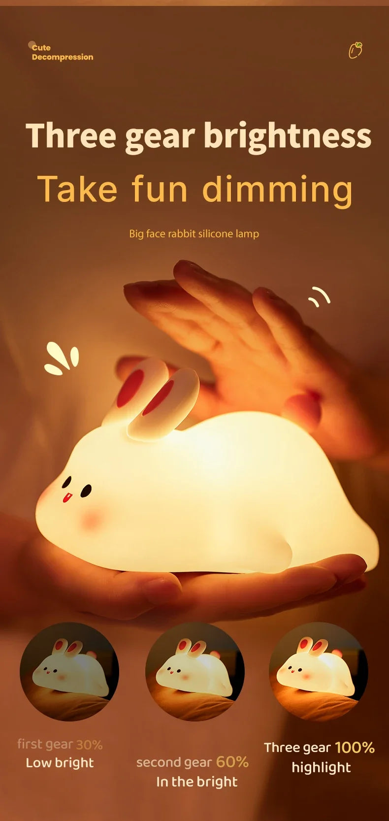 Cute Sheep & Rabbit Silicone Night Light