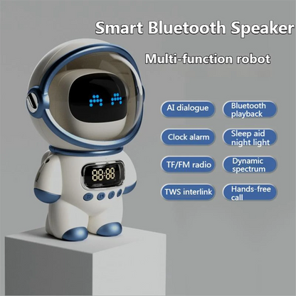 Smart AI Robot Bluetooth Speaker with Alarm Clock & FM Radio