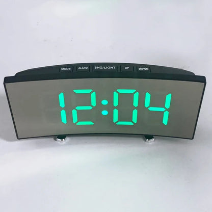 LED Digital Mirror Alarm Clock – Noiseless Design with Large Display & Calendar Function