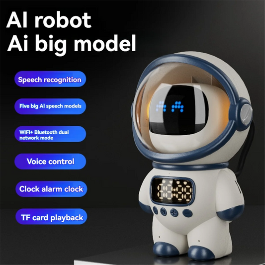 Smart AI Robot Bluetooth Speaker with Alarm Clock & FM Radio