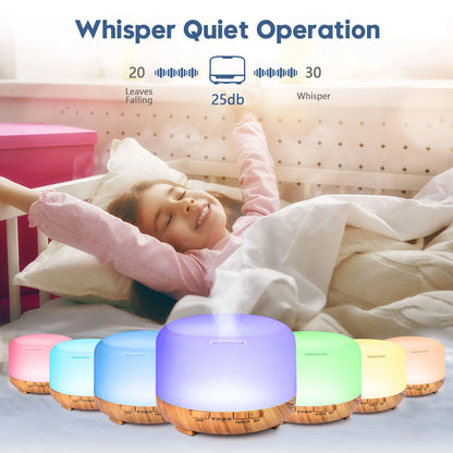 500ML Ultrasonic Aroma Diffuser with Remote & LED Light