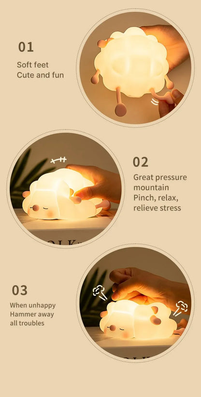 Cute Sheep & Rabbit Silicone Night Light